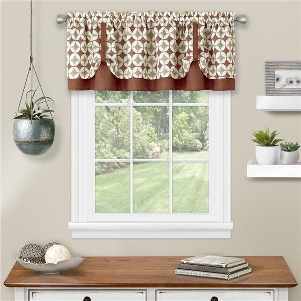 Achim Importing Achim CIPV14ST12 Callie Double Layer Pick Up Valance - 58 x 14 in. - Spice & Tan CIPV14ST12